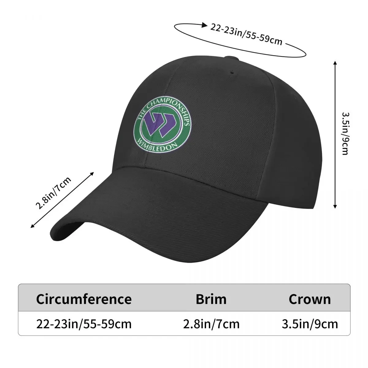 The Championships Wimbledon Baseball Cap For Men Cotton Hats Adjustable Hat Fashion Casual Cap Truck Driver Hat