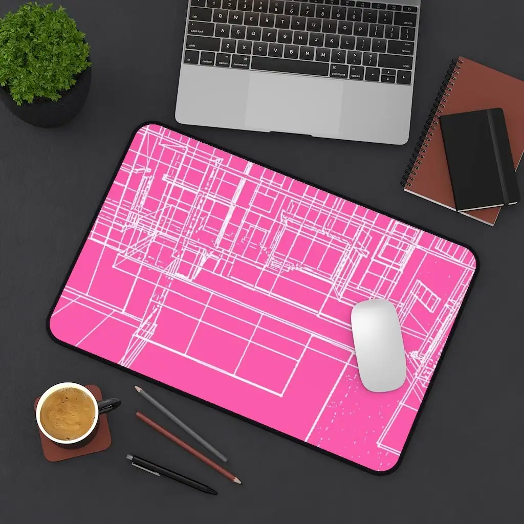 

Pink Flat Desktop Mat, Mouse Pad, Desk Protector, Home Office Laptop Mats, Stylish Desk Decoration Gaming Accessories Desk Mat