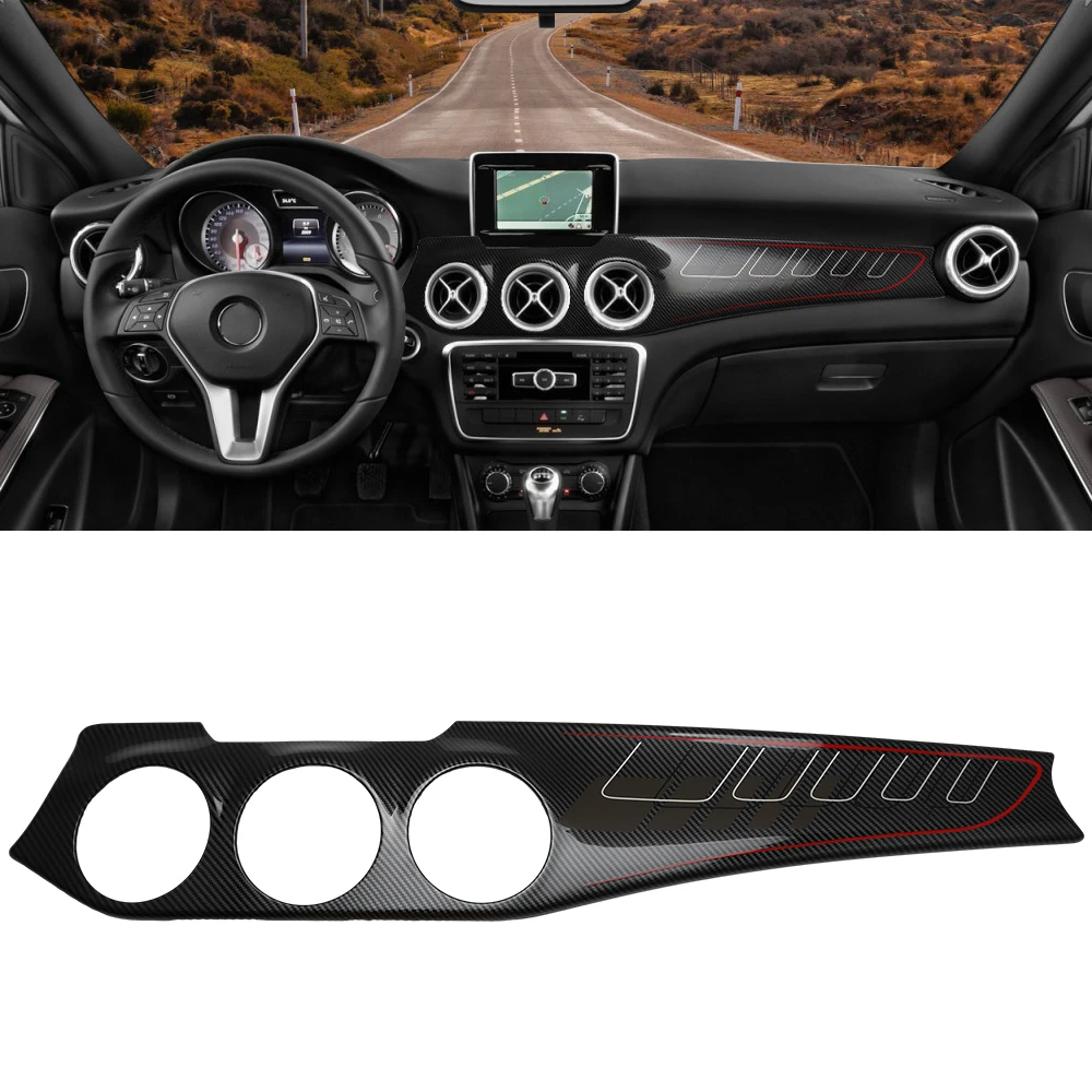 Car Center Dashboard Air Condition Outlet Panel Trim Cover for Mercedes Benz GLA CLA Class 2013-2017 2014 2015 2016 Carbon Fiber