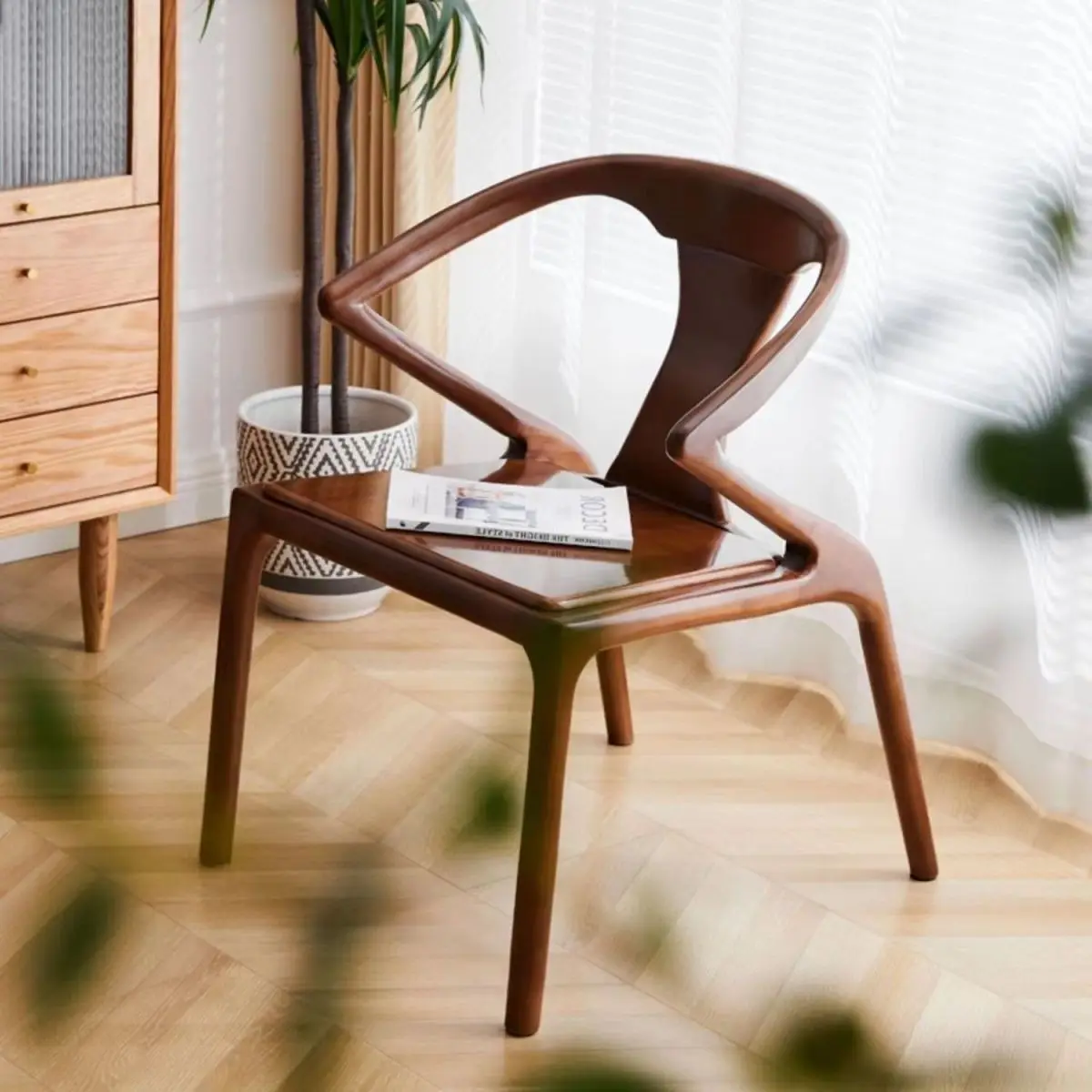 Simple, Nordic, solid wood, dining chair, retro, creative, backrest, home, study, modern