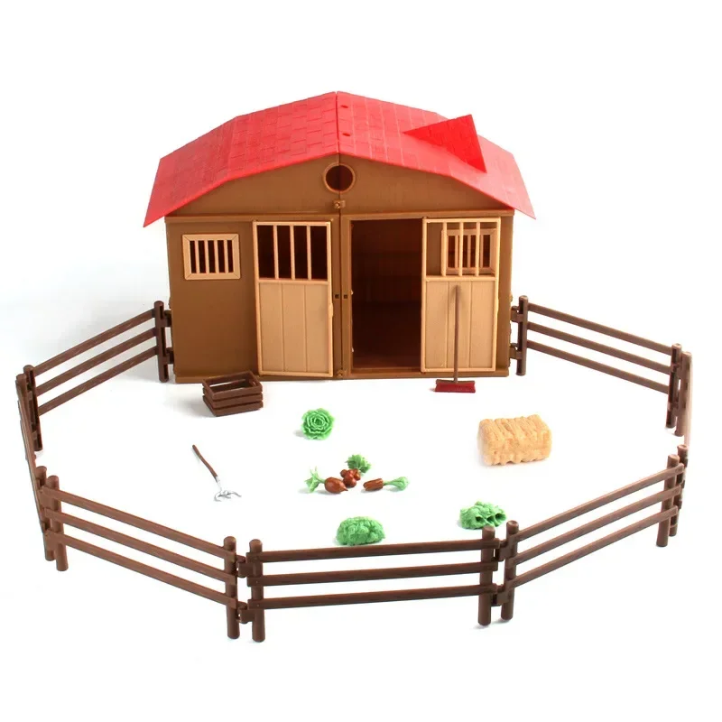 25pc DIY Haus simulieren Spiel modell Bauernhaus Modell Kinder spielen Haus Spielzeug Geflügel Tier Szene Modell Bauer Schauspieler Spieler