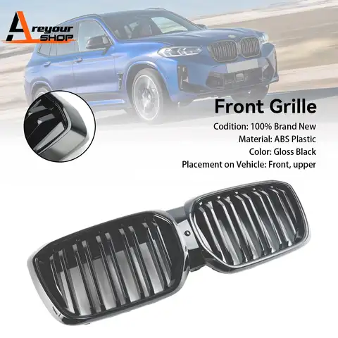 BMW IX3 G08 LCI 2022 2023 2024 Double Slat 용 글로스 블랙 프론트 신장 그릴 레이싱 그릴