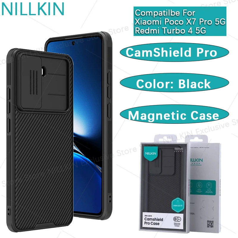 

Nillkin For Xiaomi Redmi Turbo 4/Poco X7 Pro CamShield Pro Magnetic slide cover anti drop airbag phone case protective cover