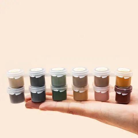 6 färger keramik underglasyr färgad sandsten glasyr keramisk målning dekorativ sandkorn textur sten sand färgämne 8 best sales Keramikunderglasyr - №6