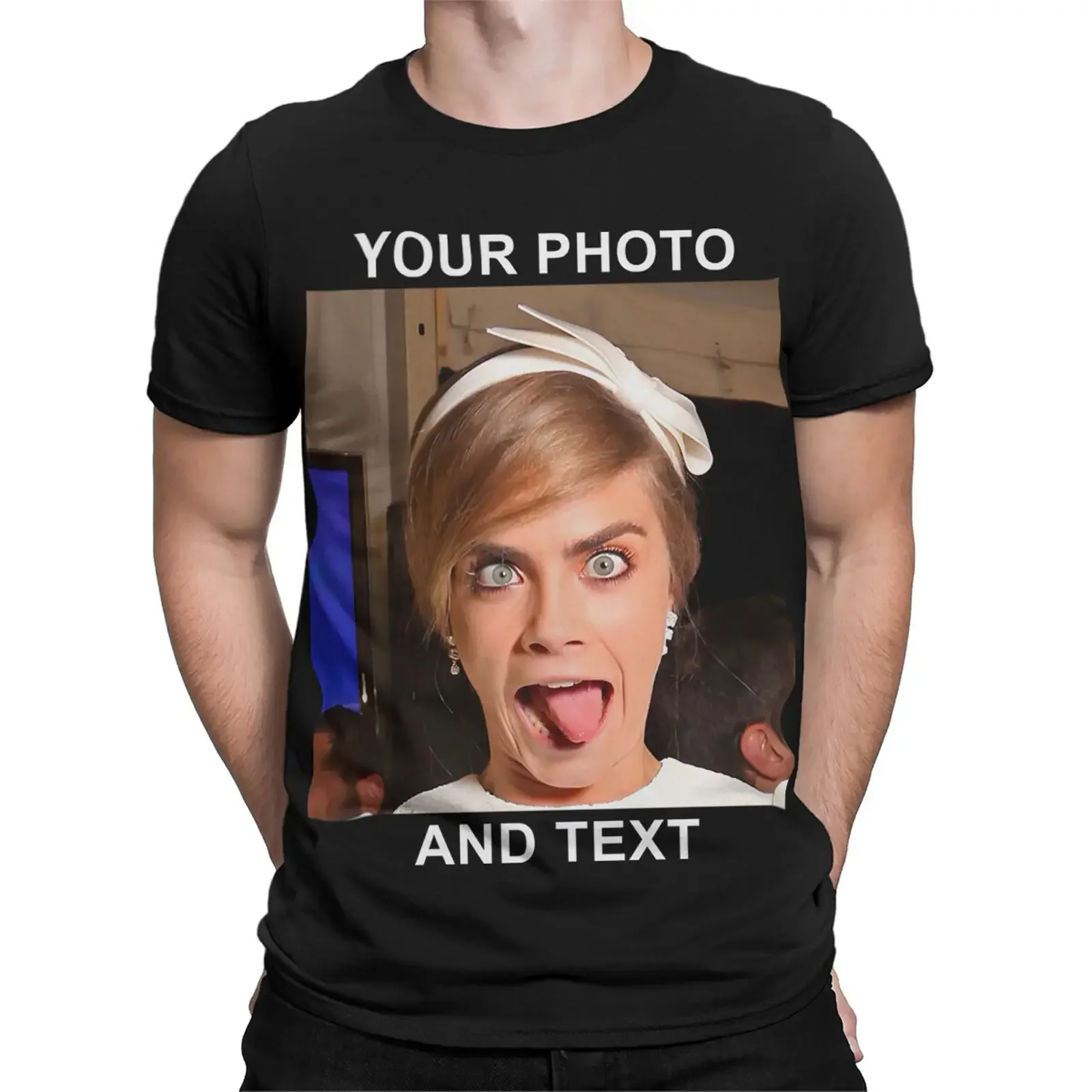 Customisable Photo Text Mens T Shirt Ideal For Celebrations Birthdays TA 195 vintage Washed graphic Slightly designer clothes