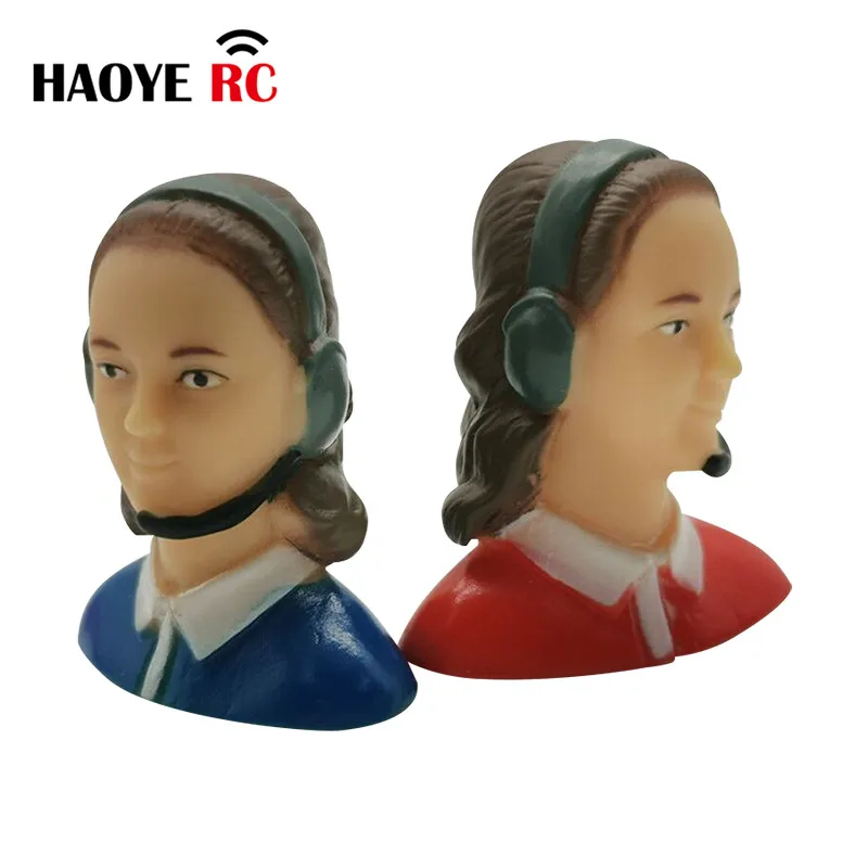 

HY 1 Pc 1/9 Scale Civil Female With Earphone/ Male Pilots Figures Toy Model For RC Plane Accessories Hobby Color Red Blue Yellow