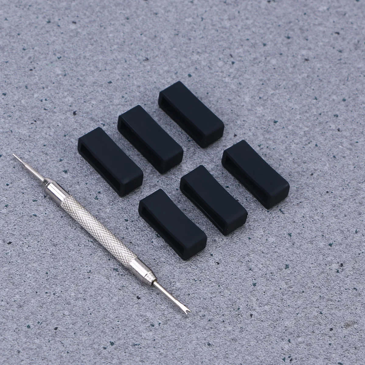 

6Pcs Replacement Silicone Watch Band Strap Loop Retainers Durable Rubber Soft Black Repair Tool Watch Accessories