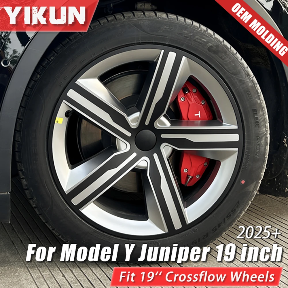 

4PCS 19 Inch Hub Cap for Tesla Model Y Juniper 2025 Performance Replacement Full Rim Car Accessories 19" Crossflow Wheels Cover