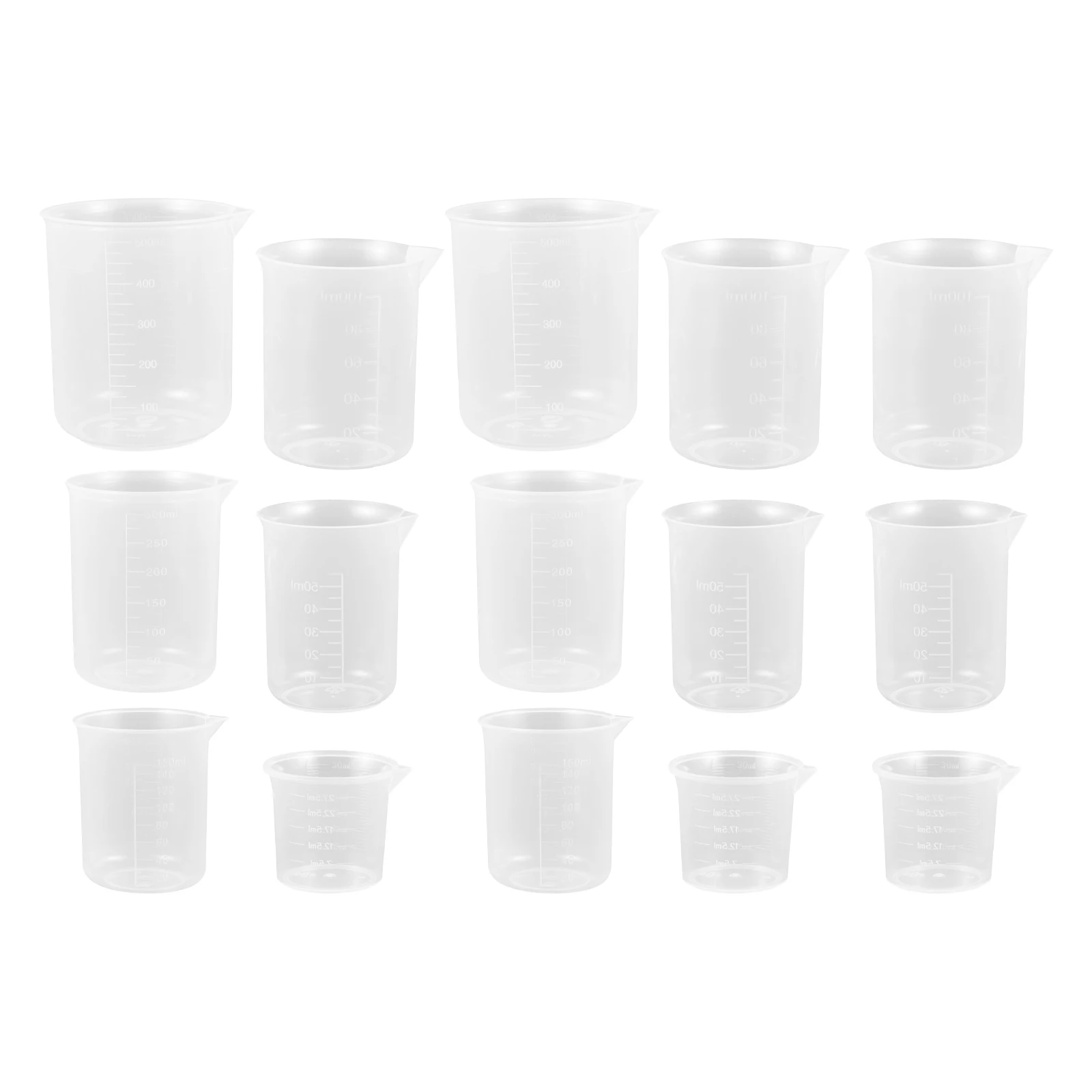 

30pcs Measuring Beakers Plastic Experimental Cups Graduated Scale Tools Professional Supplies Easy Clean PP Material
