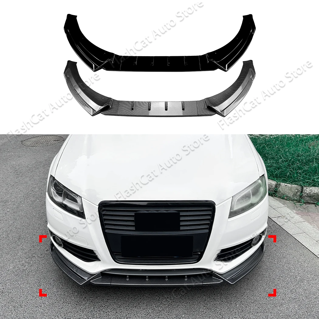 

Lower Splitter Diffuser Spoiler Gloss Black Car Body Kits Tuning Front Bumper Canard Lip Trim For Audi A3 8P S-Line FL 2008-2013