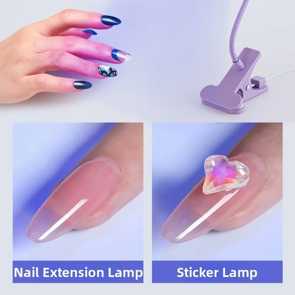 Lampada per unghie a LED girevole a 360 gradi Unghie in gel Essiccatore per unghie UV portatile con clip Lampade per asciugare le unghie per polimerizzare tutti lo smalto gel