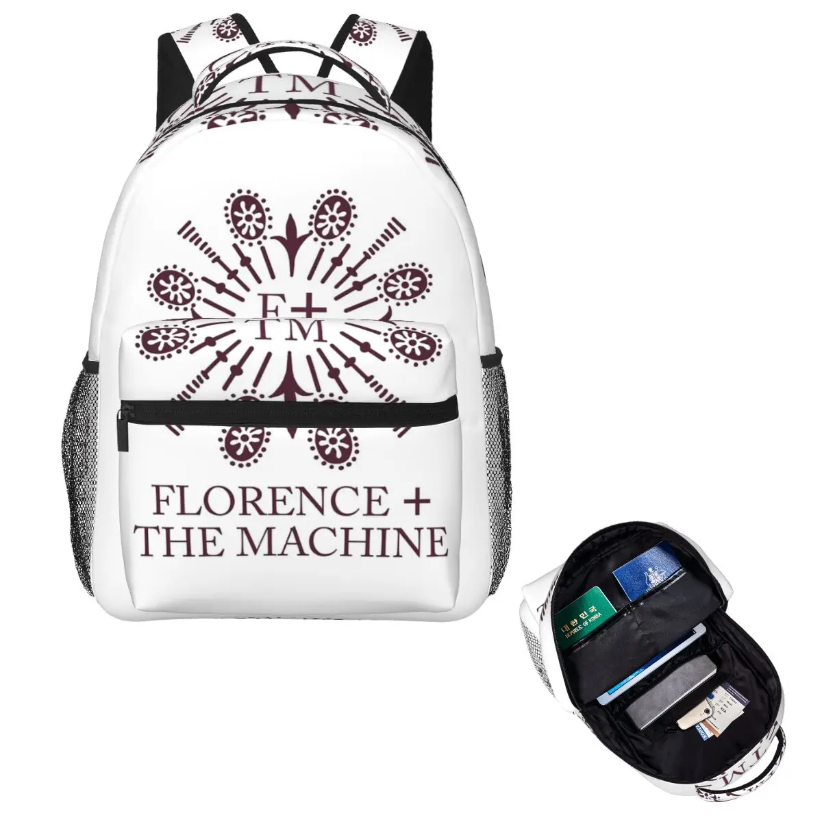 

Florence Logo Student Backpack School Bag Hiking Travel Daypack for Boys Girls Fashion Bookbag Shoulder Bags