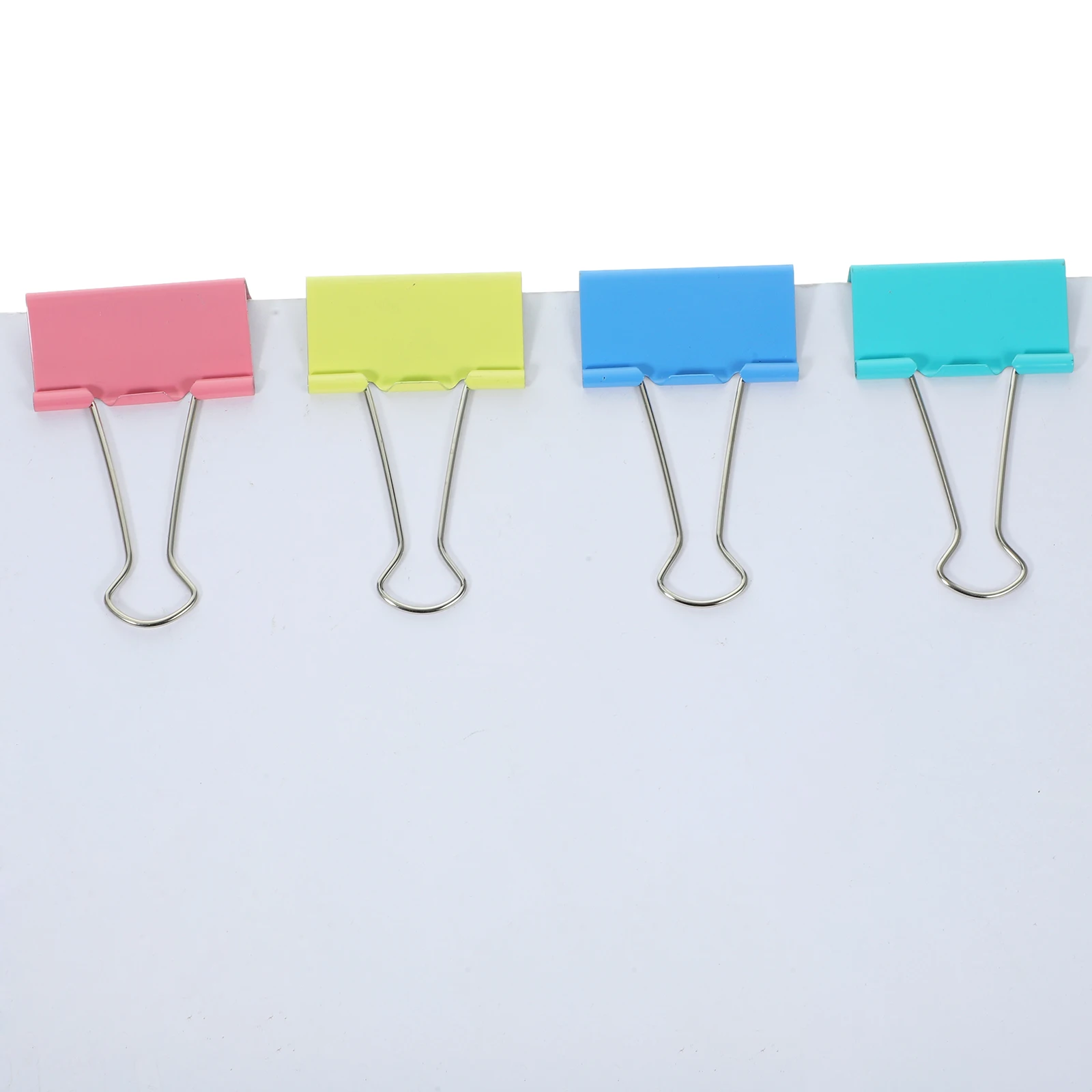 

24pcs Inch Binder Clips Colorful Stainless Steel Office Clip Paper Organizer Office Supplies
