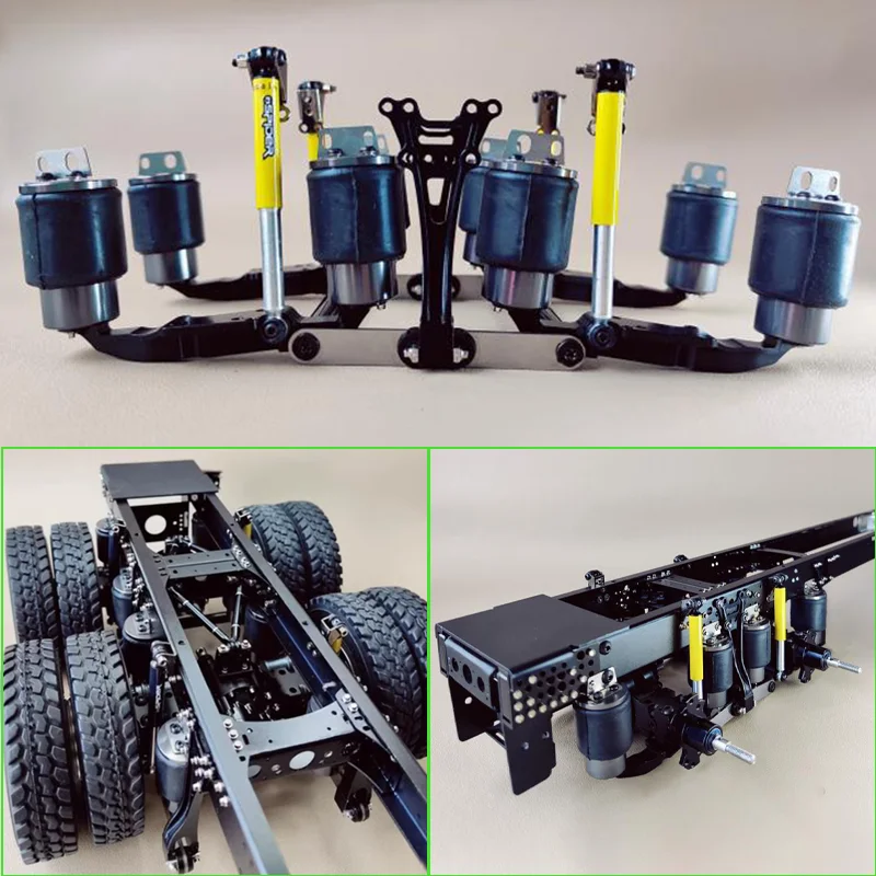 1:14th Scale Simulation Air Suspension System 8 Airbags for Tamiya RC Truck SCANIA 770S R620 VOLVO BENZ Arocs MAN TGX Car