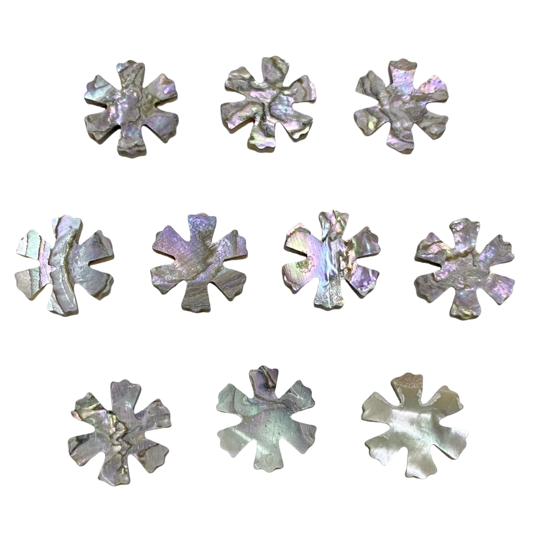 

10x Guitar Abalone Shell Fingerboard Markers 13x2mm (1/2") Flower Markers Inlay Luthier