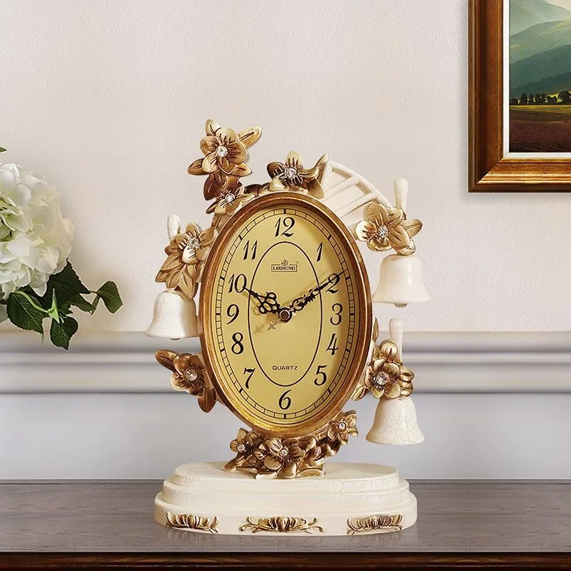 Retro Table Clock Living Room Desk Watch Decorative Luxury Tabletop Clocks Aesthetic Silent Desktop Watches Home Decoration