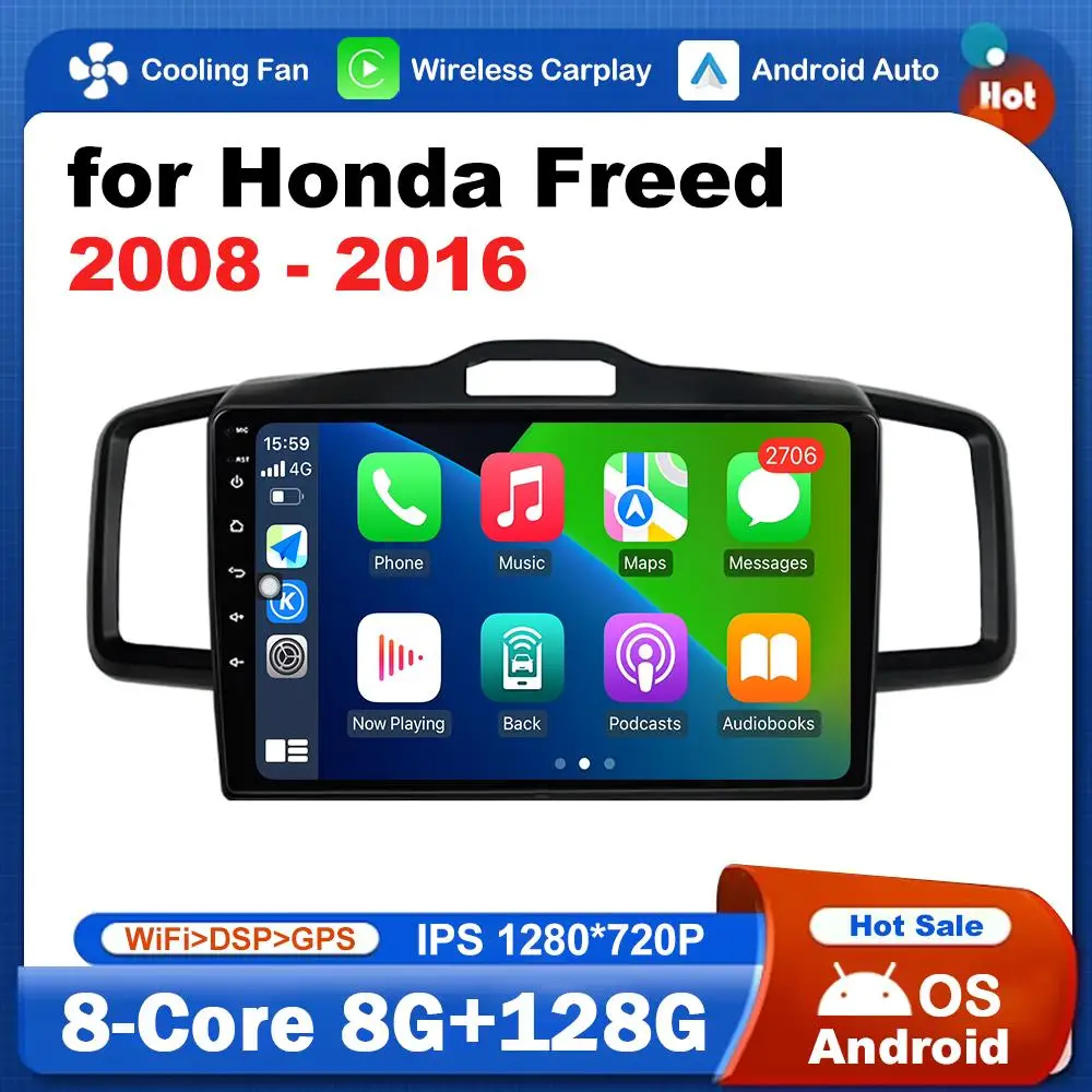 10\'\' dla Honda Freed 2008-2016 Audio DSP Stereo Android System Radio samochodowe Odtwarzacz multimedialny Narzędzia samochodowe 4G Nawigacja GPS WiFi