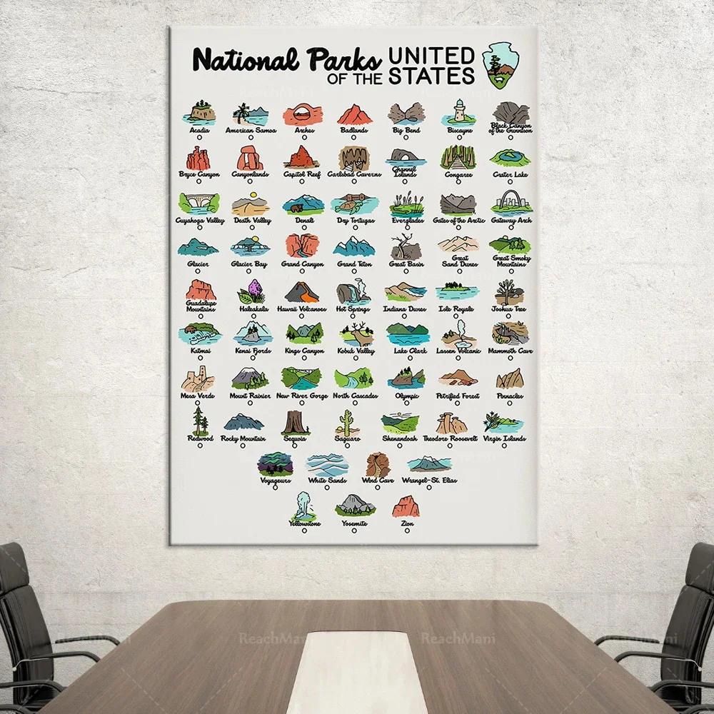 National Park Plaza-Adventure Decoration-Les 63 National Park-Affiche Verticale-National Park Park-Adventure Children