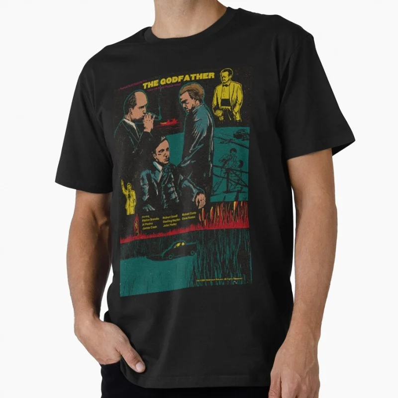 

Retro Crime Movie The Godfather Gift t shirt 0506 Men's 100% cotton O-Neck Short Sleeve Graphic clothes All size tee S-6XL