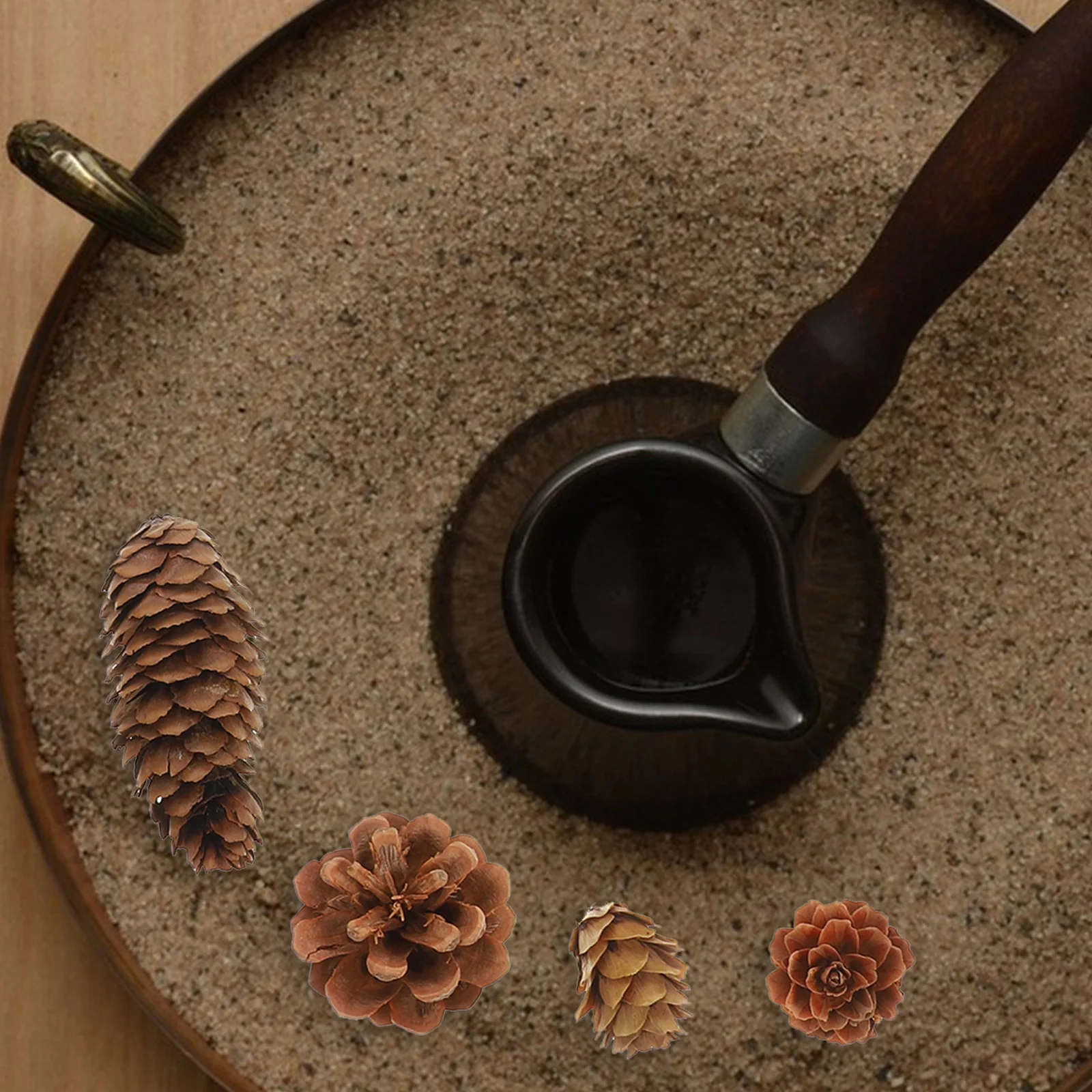 

1Set Vintage Photo Props Retro Photography Background Supplies Creative Food Photo Props Decorative Wood Leaves Pine Cone