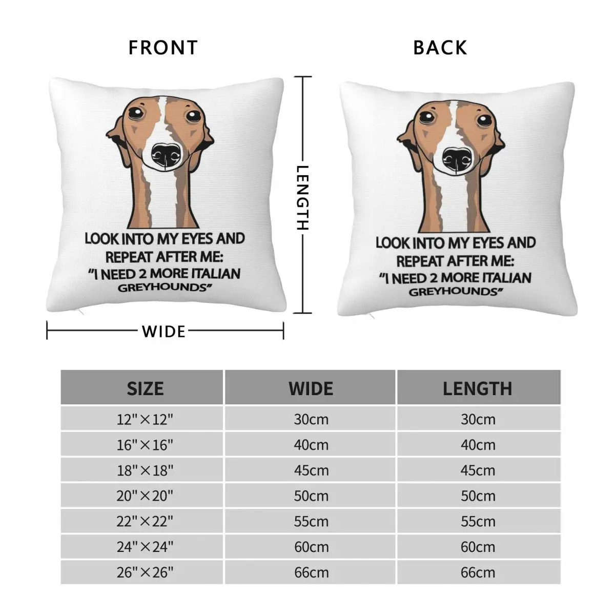 I Need 2 More Italian Greyhounds Square Pillowcase Polyester Linen Velvet Zip Decorative Throw Pillow Case Room Cushion Cover