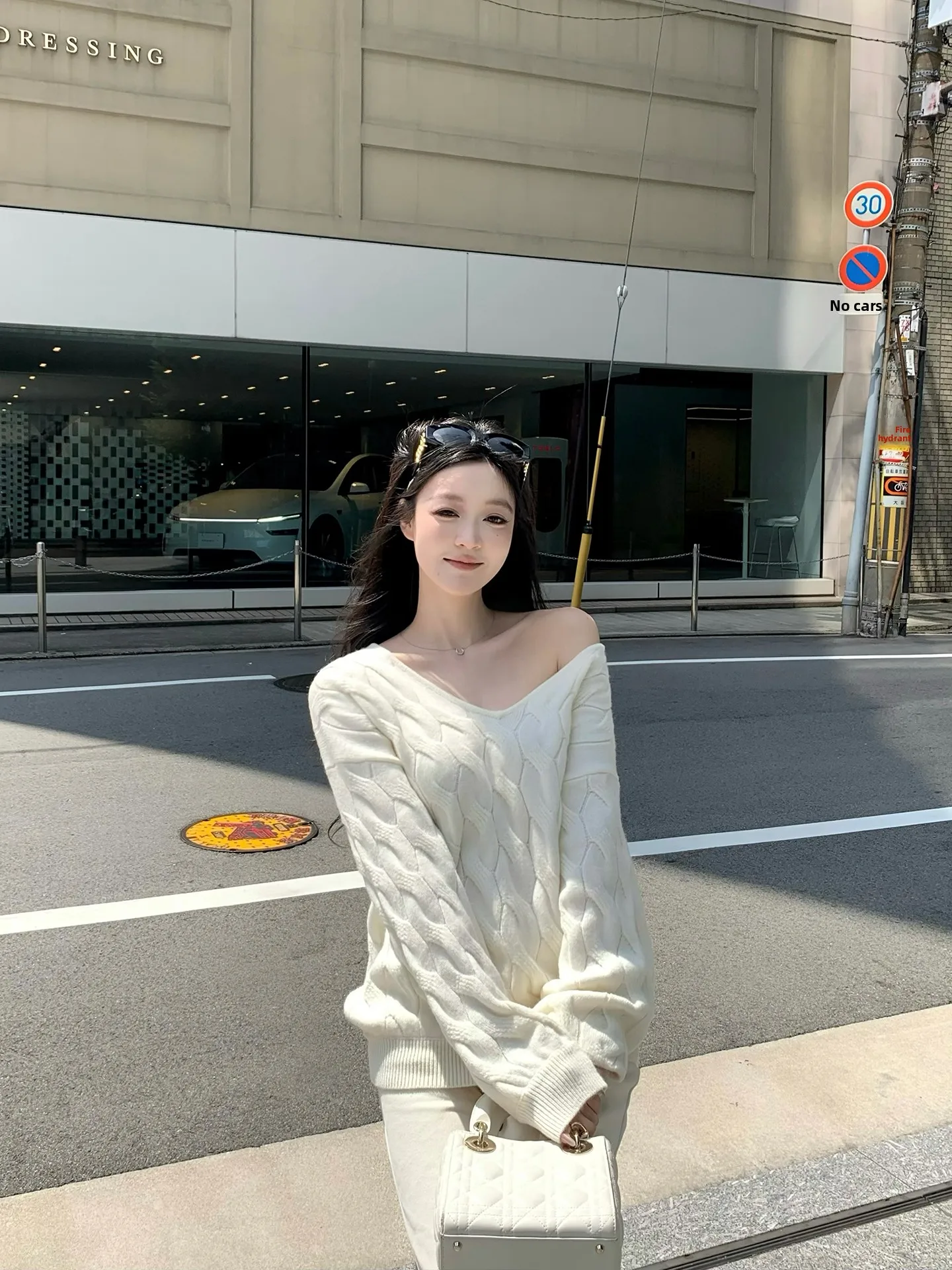 

Вязаный свитер Gyo Spring Milk White с V-образным вырезом, мягкий акриловый, длинный рукав, женская повседневная одежда, удобный крой, трикотаж