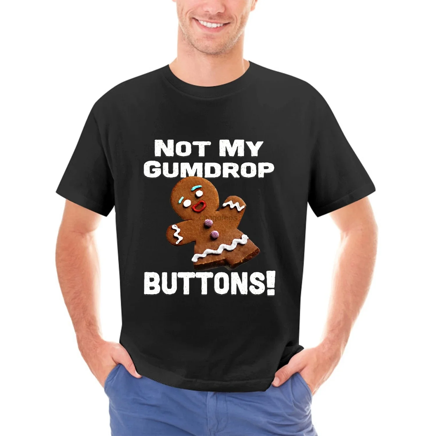 

2025 new model Not My Gumdrop Buttons! Gingerbread Man Shirt