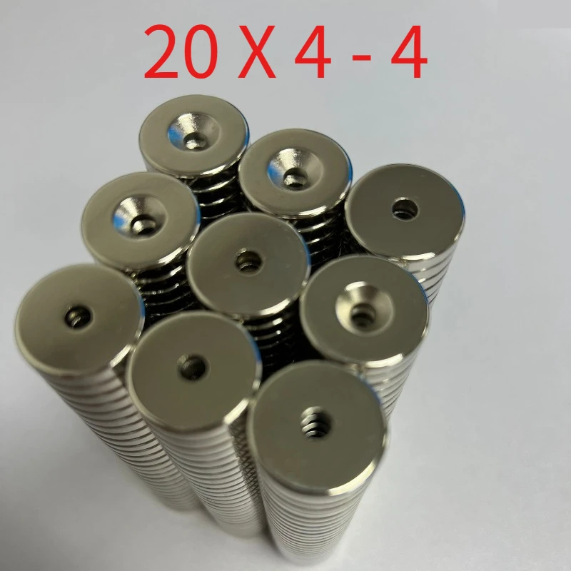 10pcs/lot Diameter 20mm × Thickness 4mm - Hole diameter 4mm countersunk hole magent 20*4-4mm magnetic steel