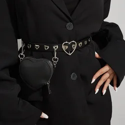 New Fashion Mini Love Belt Women's Punk Style Fashion Concave Shape Small Waist Bag Detachable Belt Decoration Bag