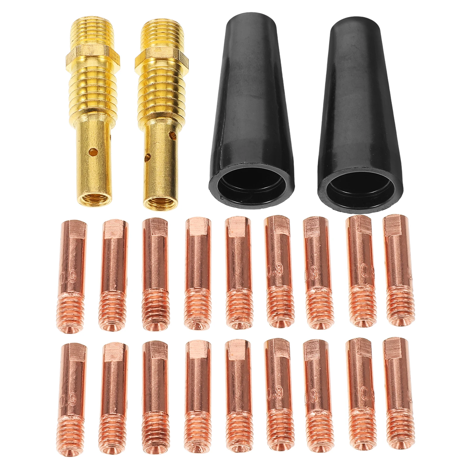 

24 pcs S100L Copper Welding Nozzles MAG Tips Protective Shield Wear Resistant Precision for Automotive