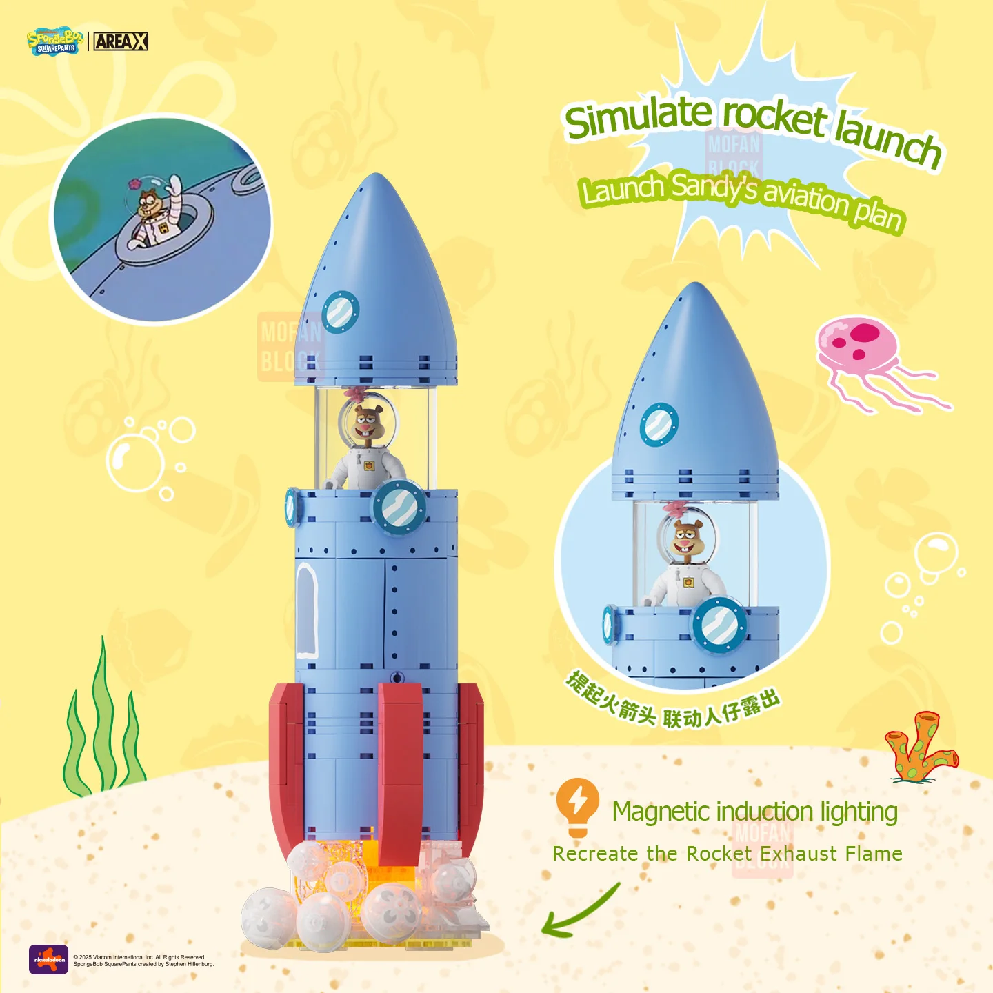 AREA-X SpongeBob SquarePants Sandy's Treedome Scena Architektoniczna Model Klocki Konstrukcyjne Zabawka z Kreskówki Cegła Dekoracja Domu Prezent Świąteczny