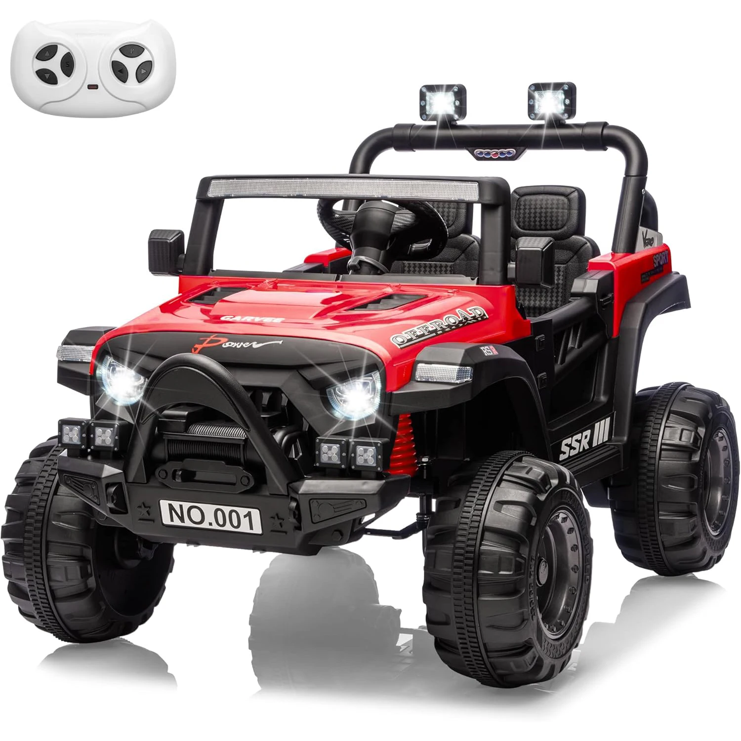 12V Ride On Toy Alimentato a batteria per bambini Ride On Truck Car con telecomando per genitori, luce a LED, sospensione a molla Regalo per bambini per ragazzi e ragazze