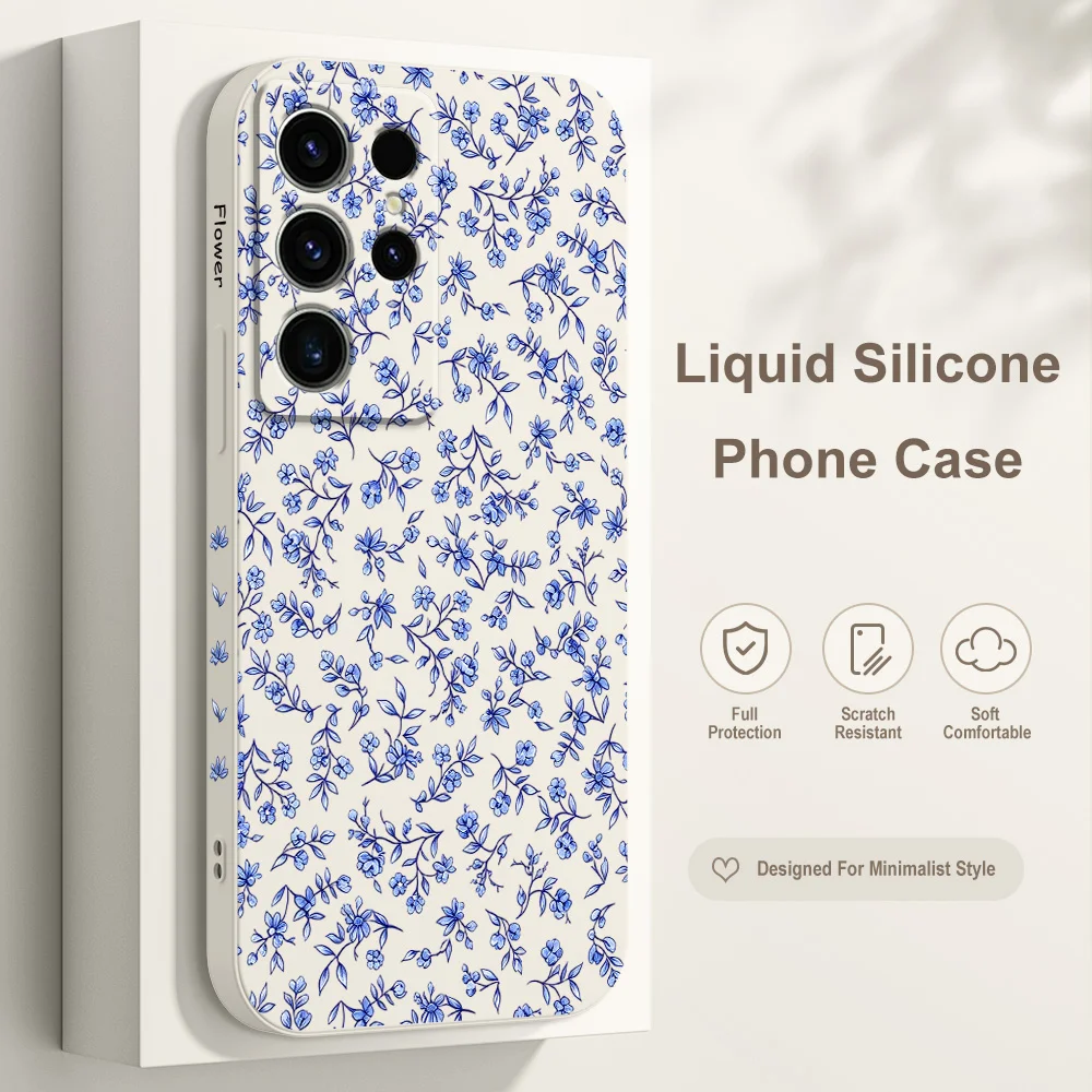 Twisted Floral Phone Case For Samsung Galaxy S26 S25 Edge S24 S23 S22 S21 S20 S10 FE Plus Ultra Silicone Soft Cover