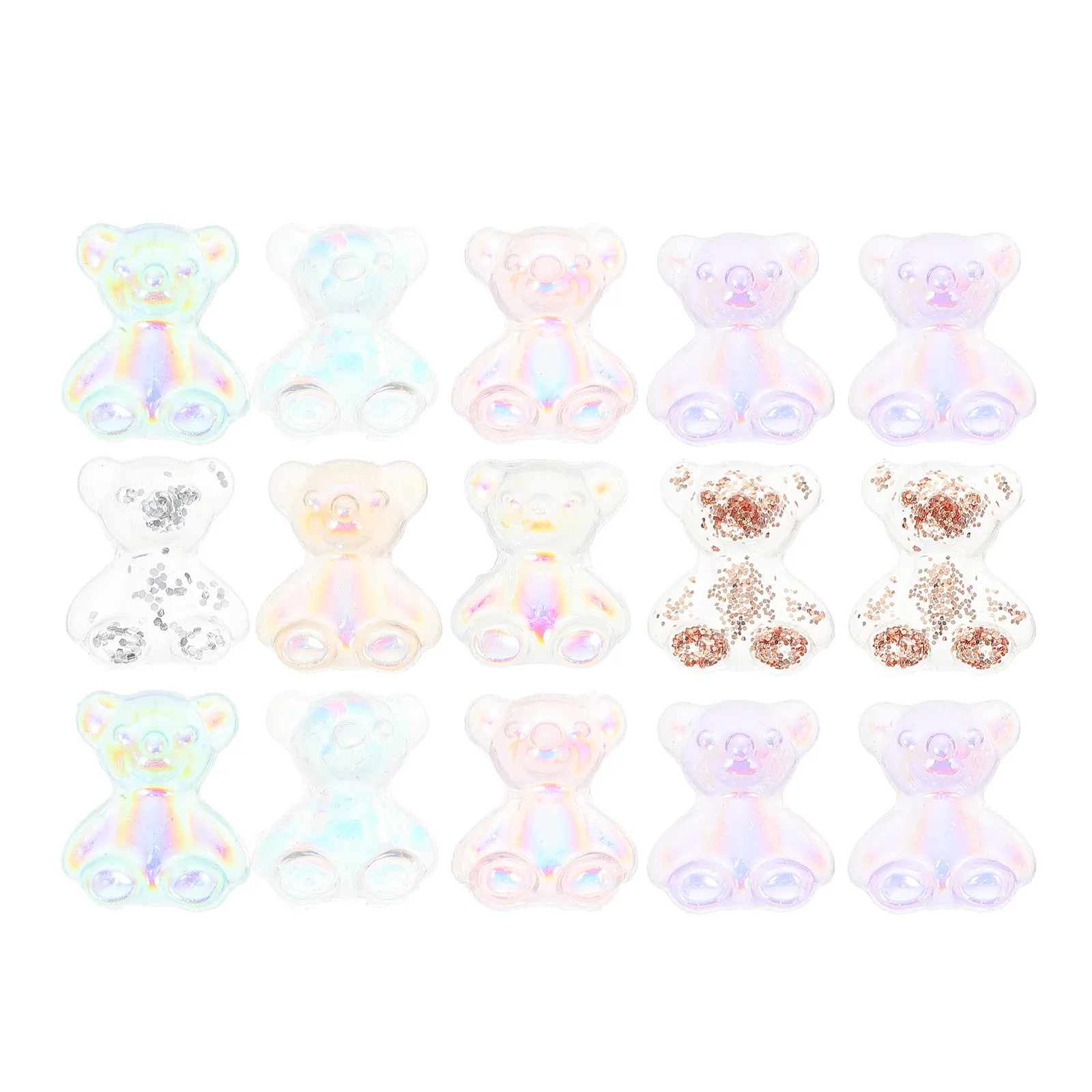 

80Pcs Nail Art DIY Decor Resin Manicure Accessory Cartoon Bear Design Exquisite Three-Dimensional Nail Ornament
