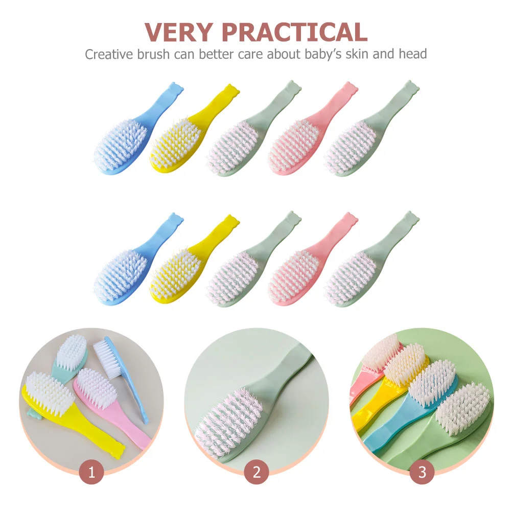 Brosse à shampoing pour petits cheveux, 10 pièces, fourniture domestique pour nourrissons et bébés, pratique et professionnelle pour tout-petits