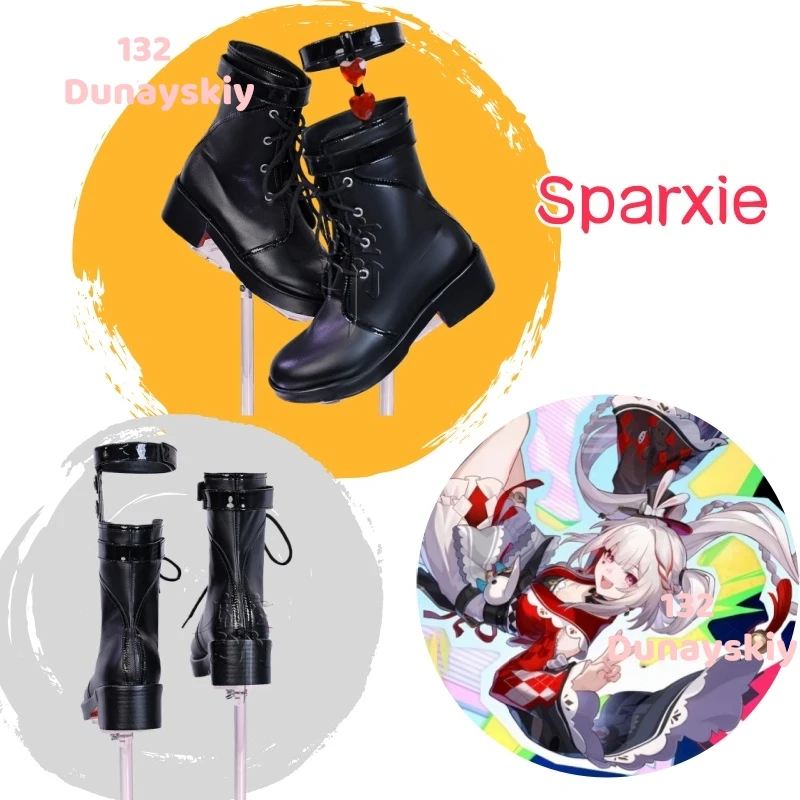 

Honkai Star Rail Sparkle Sparxie Cosplay Boots, черные кожаные ботинки на высоком каблуке из искусственной кожи для женщин и девочек, обувь на Хэллоуин