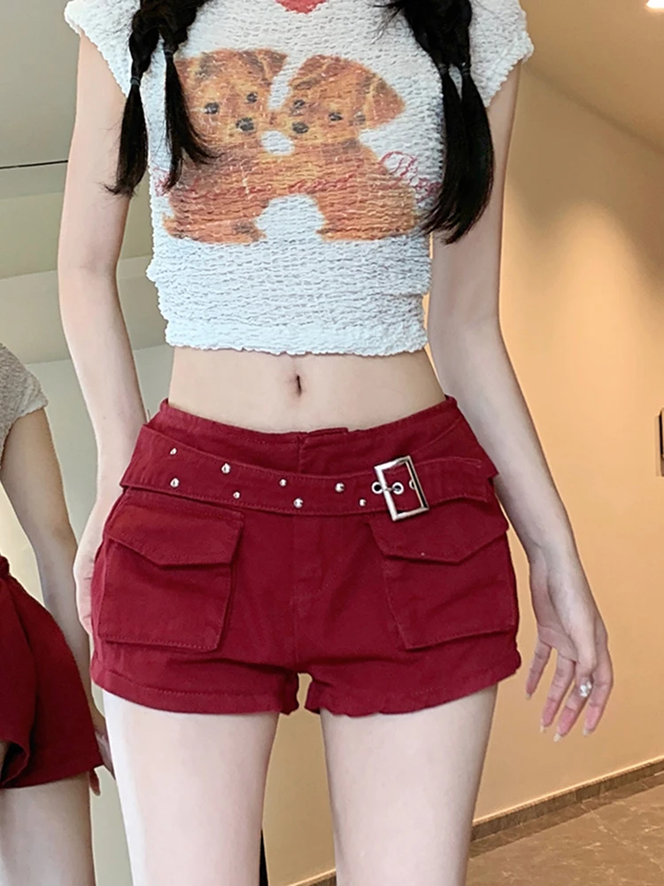 

American Sexy Tooling Denim Shorts Women Summer Streetwear Bodycon Shorts Fashion Casual All Match Lady Jeans Shorts