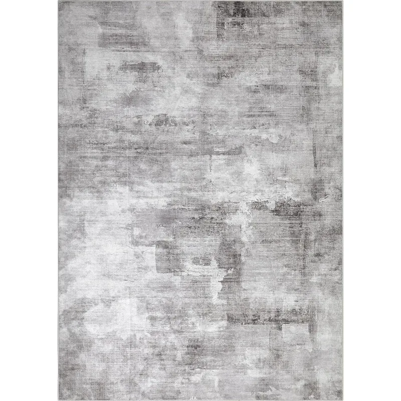 8x10 Area Rug Washable Grey Abstract Living Room Bedroom Large Throw Rug Non Slip Soft Modern Indoor Floor Carpet