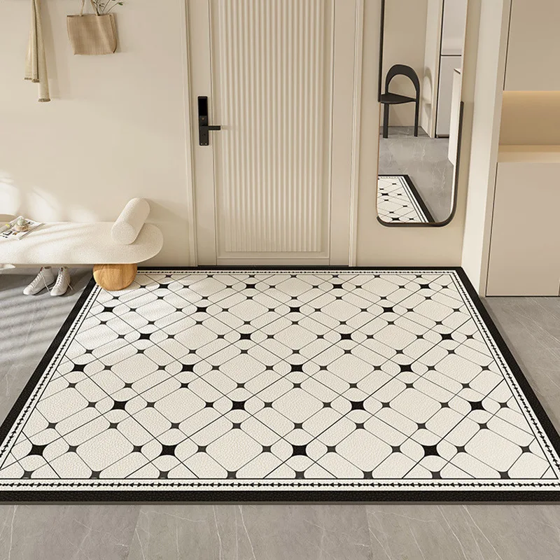 

Chessboard Retro European Door Mat Kitchen Washable Carpet Home Decor Rug Absorbent Car Floor Bathroom Outdoor Nonslip Household