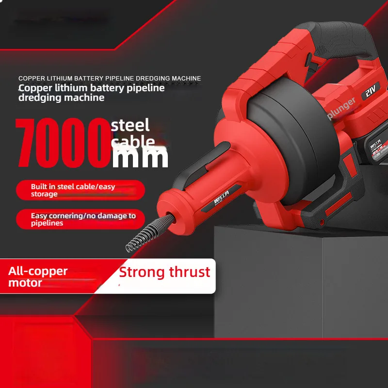 Drain Cleaner Machine Electric Sewer Snake Auger with 5m Steel Cables For Homeuse/Hotels pipe unclogging machine