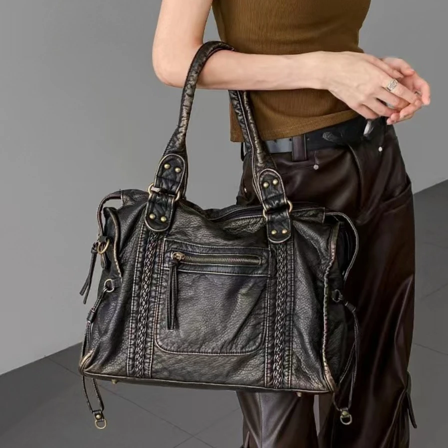 Y2K Spicy Girl Motorcycle Bag One Shoulder Crossbody Bag Vintage