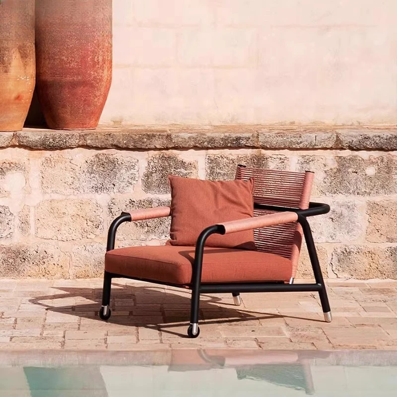 Outdoor Rattan Balcony Small Sofa Garden Courtyard Rainproof Coffee Table Combination Creative Rattan Chair Outdoor Furniture