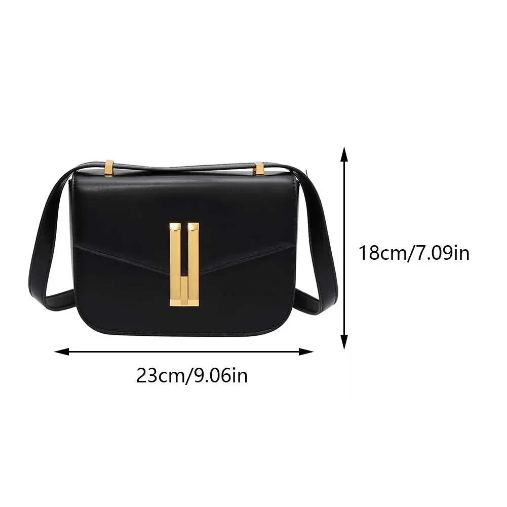 Women Luxury Shoulder Bag PU Leather Small Square Bag Adjustable Strap Vintage Sling Bag Female Daily Commute Bag