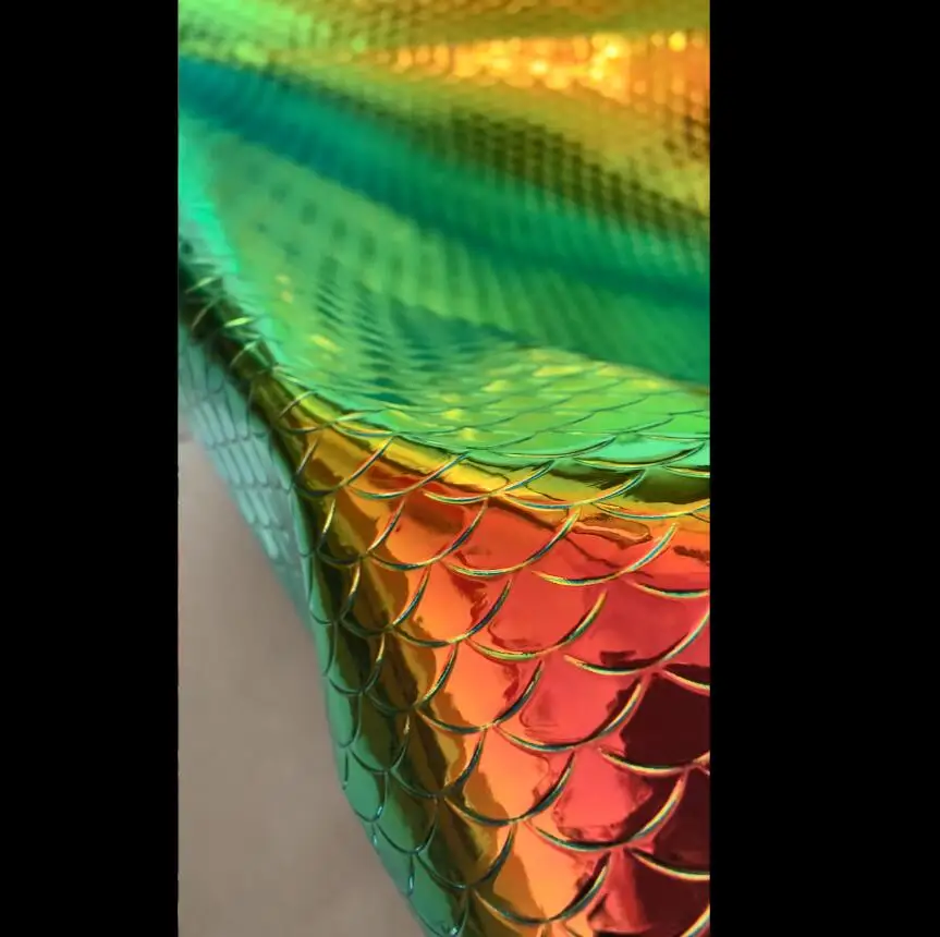 Color Changing Effect Snake Skin Embossed Pu Synthetic Leather Materials