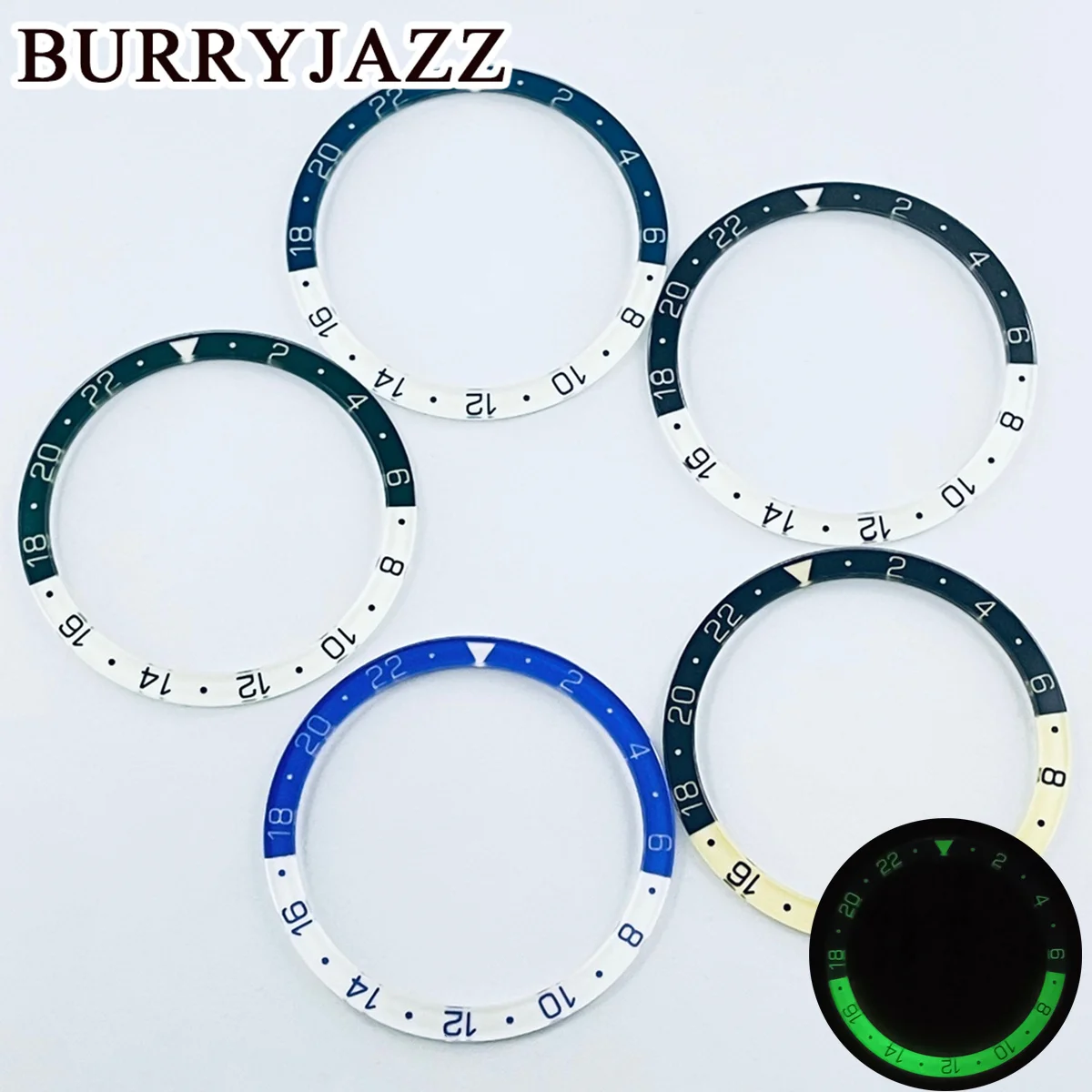 

BURRYJAZZ 42.3mm *35.7 mm Crystal Watch Frame C3 Luminous High-End GS Frame NH34 Ring Watch Modification Accessories