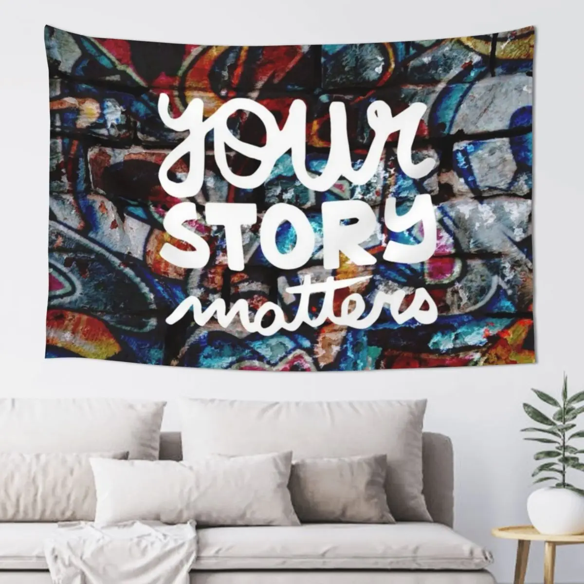 colorful hip hop grunge your story matters graffiti Tapestry Home Decorating Bedroom Decoration Home Decor Accessories Tapestry