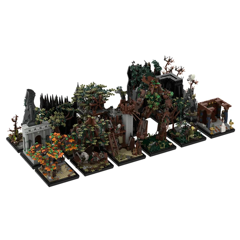 

НОВЫЙ 9094 шт. MOC «Властелин колец» из фильма MOC, модульная модель с двумя башнями, творческие идеи «сделай сам», детская игрушка в сборе, головоломка, подарок на день рождения