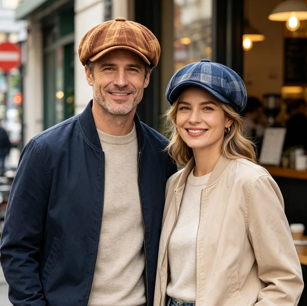 Newsboy Cap Ivy - Classic Vintage Corduroy Newsboy Flat Cap