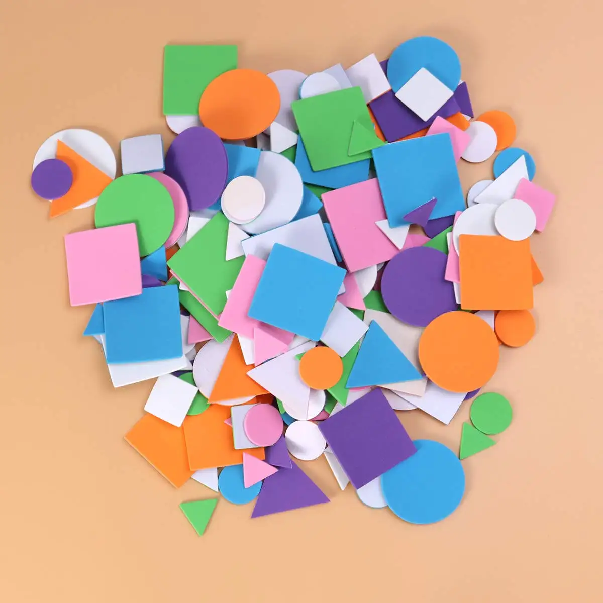 150Pcs Creative Geometry Stickers Set Self Adhesive Circle Square Triangle Assorted Colors Sizes for Childrens Scrapbooking