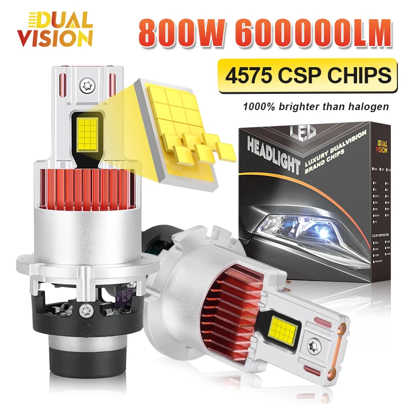 

D2S D4S Led Car Headlight Bulbs HID D2R D4R High Power 800W 600000LM 4575 CSP Chips Replaceable Kit LED Turbo Auto Lamp 12V